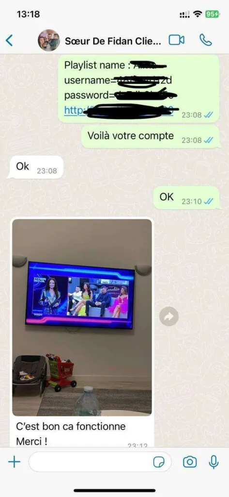 Capture exemple assistance Mario IPTV sur WhatsApp 6
